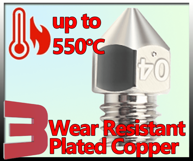 MK8 Plated Copper Nozzle High Temperature 3DEA