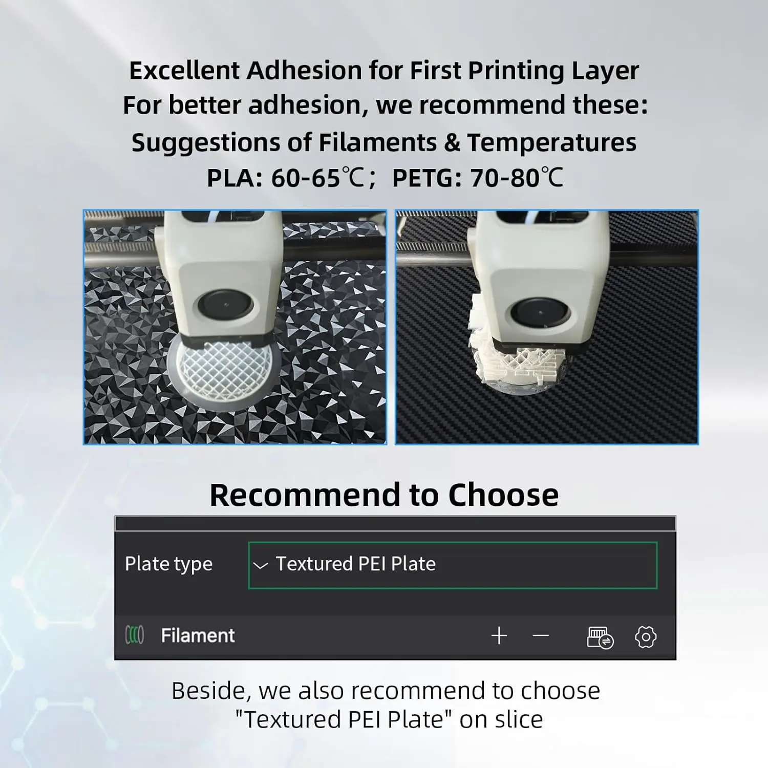 Double Sided PEO Plate Magnetic Spring Steel Sheet PET Carbon Fiber for Bambulab P1P P1S