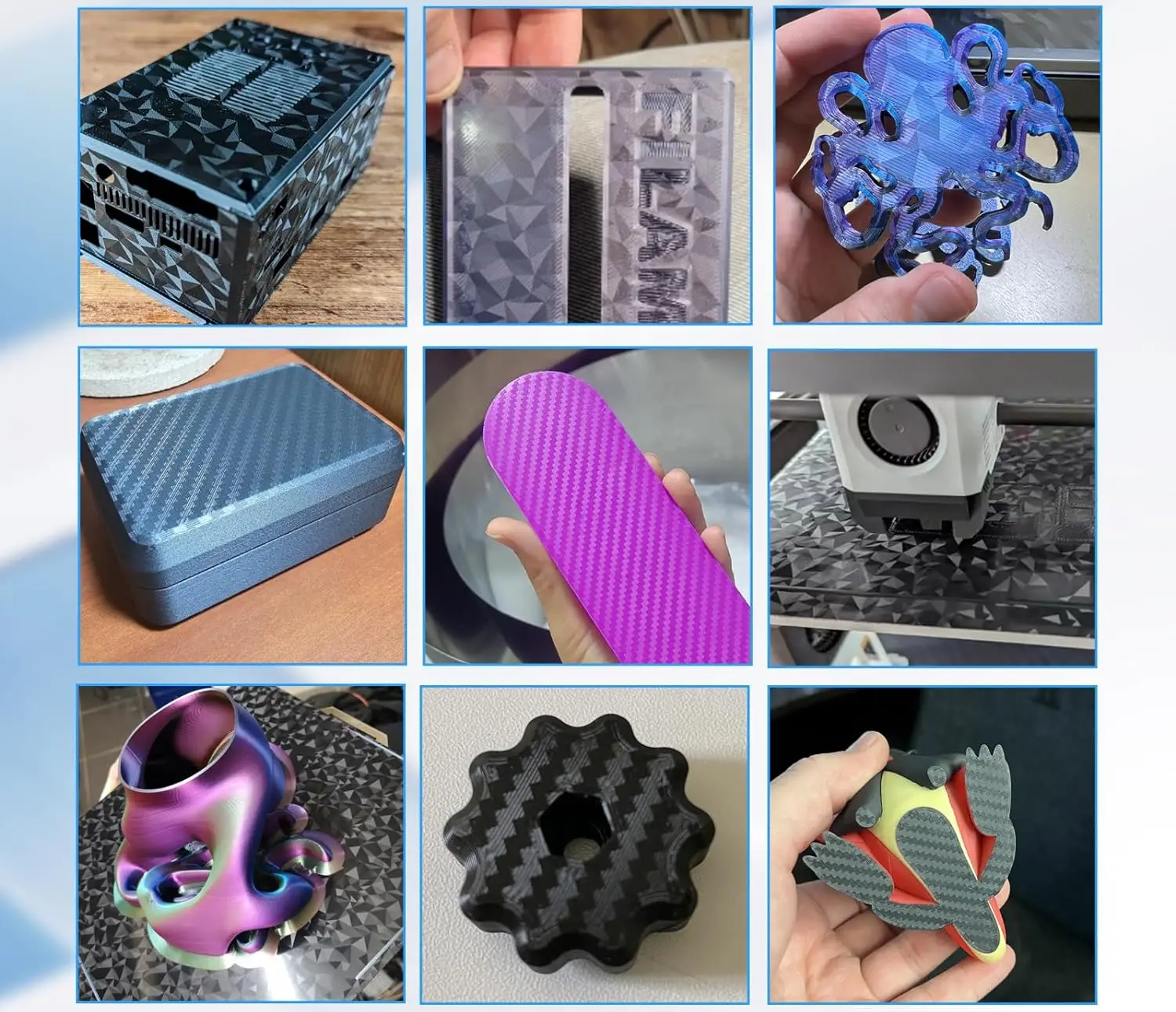 Double Sided PEO Plate Magnetic Spring Steel Sheet PET Carbon Fiber for Bambulab P1P P1S