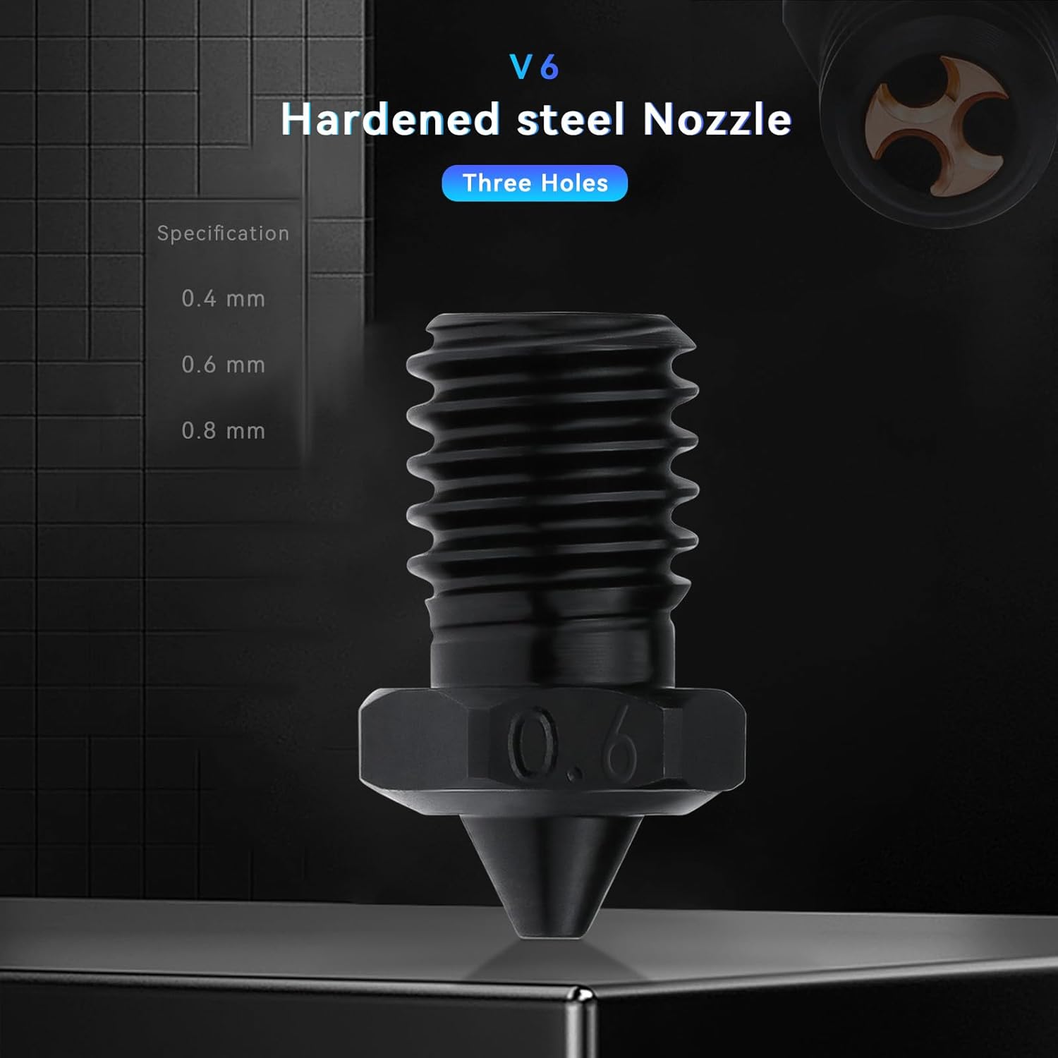 Hardened Steel CHT V6 Nozzle Clone - 3DEA