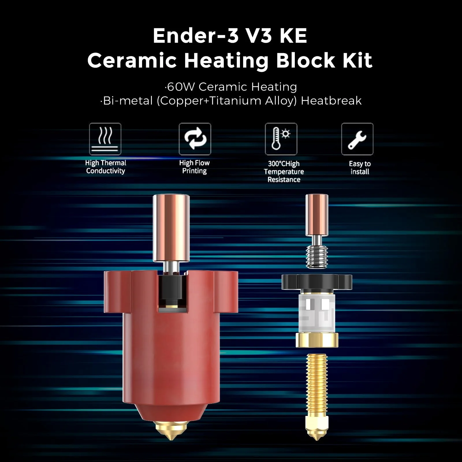 Ender-3 V3 KE Hotend Print Head Kit For Creatity Ender-3V3 KE 3D Printer