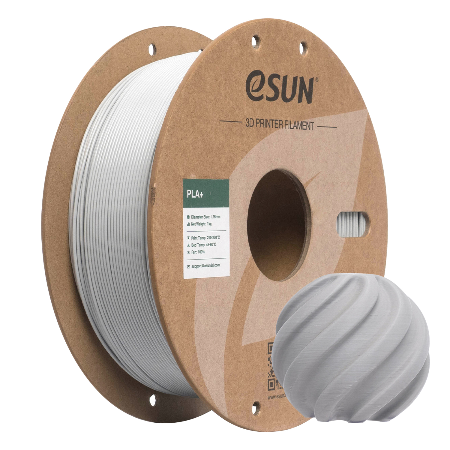 水泥灰-CONCRETE 5 eSun Concrete Grey PLA+ 1.75mm