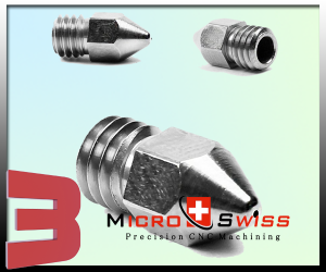 Micro Swiss Plated Wear Resistant Nozzle - Afinia/Up Plus 2/Zortrax