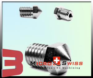 Micro Swiss Plated Wear Resistant Nozzle RepRap, E3D V5/V6 - M6 Thread