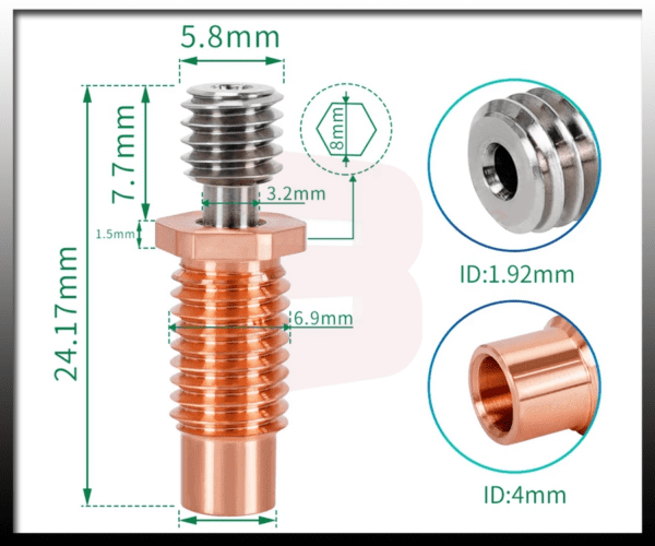 V6 Heatbrak Throat Bi-Metal