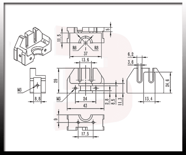 E3D Hotend Mount Bracket V6 Ender