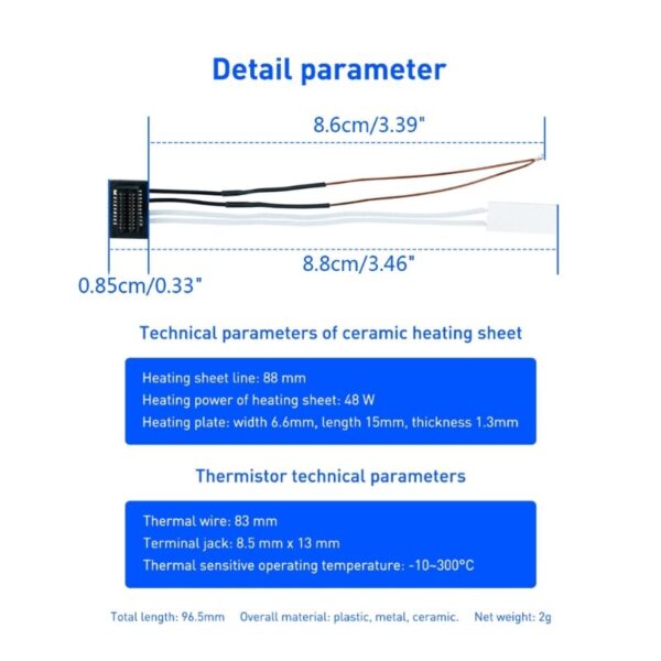 Bambu Lab P1P P1S Ceramic Cartridge Heater Thermistor